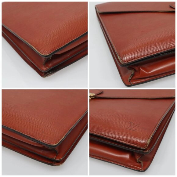 LOUIS VUITTON Epi Serviette Conseiller Briefcase Brown M54423 LV Auth 118307 - Picture 14 of 16